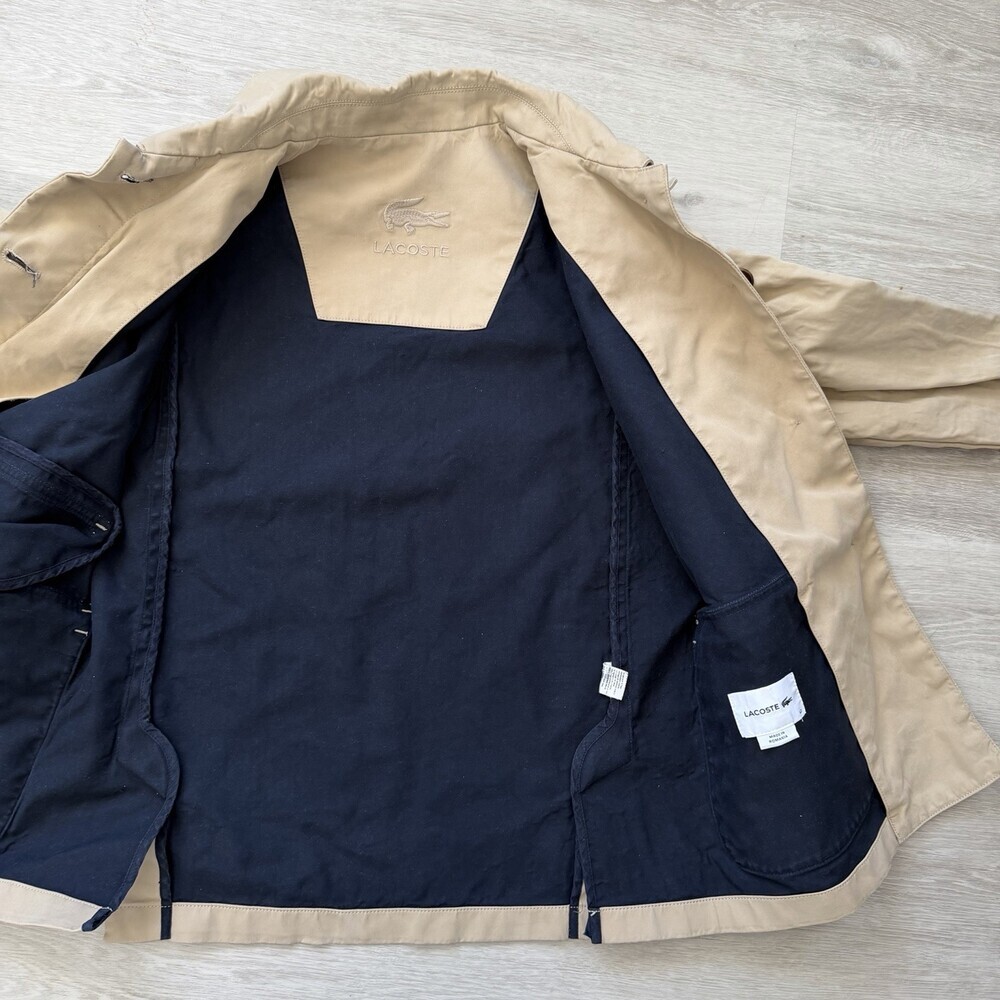 Lacoste Chore Jacket VINTAGE Women's (FR 40) 8 US RARE TONAL LOGO Coat Beige EUC - Picture 11 of 16